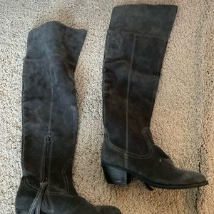 Dolce Vita Grey Suede Over The Knee Boots